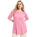 Plus Size Women's Cold-Shoulder Ruffle Tee by June+Vie in Fresh Pink (Size 18/20)