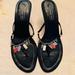 Coach Shoes | Coach Sandals Size 7 1/2 B. 2 1/2” Heels. Black Leather. Made In Italy | Color: Black | Size: 7.5