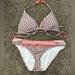 Athleta Swim | Athleta 2pc Bikini Tie Top Bikini Bottom Swimsuit Size S/L Brown/Orange Paisley | Color: Brown/Orange | Size: S