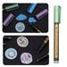 YUANHUILI Metallic Marker Pens Paint Markers for Black Paper Rock Painting Scrapbooking Crafts Card Making Ceramics DIY Photo Album Ceramic Glass and More (Dark Green)