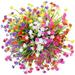 Morttic Artificial Fake Flowers 14 Bundles of 7 Colors Outdoor Plastic Flowers Faux Greenery Shrubs Plants Artificial Daffodils Indoor Outside Home Wedding Garden Decor