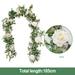 Yannee Artificial Rose Rattan Fake Flower Hanging Garland Artificial Rose Vines Garland Home Decor Green Party 1 Pcs