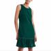 J. Crew Dresses | J Crew Velvet Ruffle-Hem Dress | Color: Green/Red | Size: 8 Tall