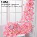 Morttic 1 Pc Artificial Cherry Blossom Vine 1.8M Artificial Silk Flowers Cherry Blossom Hanging Vine Garland for Home Wedding Indoor Outdoor Garden Wall Decor Party Decoration (Deep Pink)
