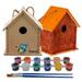DIY Homemade Wood Birdhouse Kit: Easy Paint & Build - Customizable Design - Fun Activity for Creativity - Arts & Crafts for Kids Ages 3-12 Includes Paints & Brushes