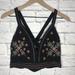 American Eagle Outfitters Tops | American Eagle Nwt Cropped Embroidered Tank Sz Xs | Color: Black/Pink | Size: Xs