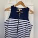 Michael Kors Dresses | Michael Kors Sleeveless Half Zip Striped Dress Sz 6 Norwood Scuba Navy White | Color: Blue | Size: 6