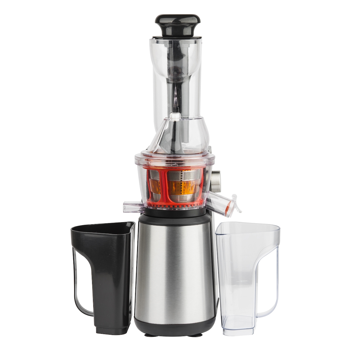 H.Koenig GSX18 Entsafter / Slow juicer / 1 L Fassungsvermögen / 400 W / Tropfstopsystem / mit Tresterbehälter / Edelstahl / schwarz Image