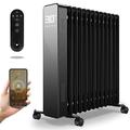 Oil Filled Radiator, 2500W 13 Fin Wifi Electric Radiators Oil Heater Adjustable Thermostat, 24H Timer, Tip-Over & Overheat Safety, Alexa, LED Display, Low Energy, Silent Space Heater for Home Office