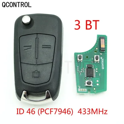 QCONTROL – clé télécommande 3BT 433 MHz pour voiture compatible avec Opel/Vauxhall insignium (2005
