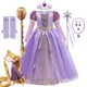 Disney-Robe princesse Raiponce pour filles Cosplay Plus riche Halloween ix Enfants