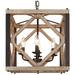 Julle 4-Light 14.2" Wide Square Wood Chandelier