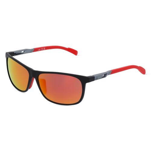 Adidas SP0061 Unisex-Sonnenbrille Vollrand Eckig Kunststoff-Gestell, schwarz
