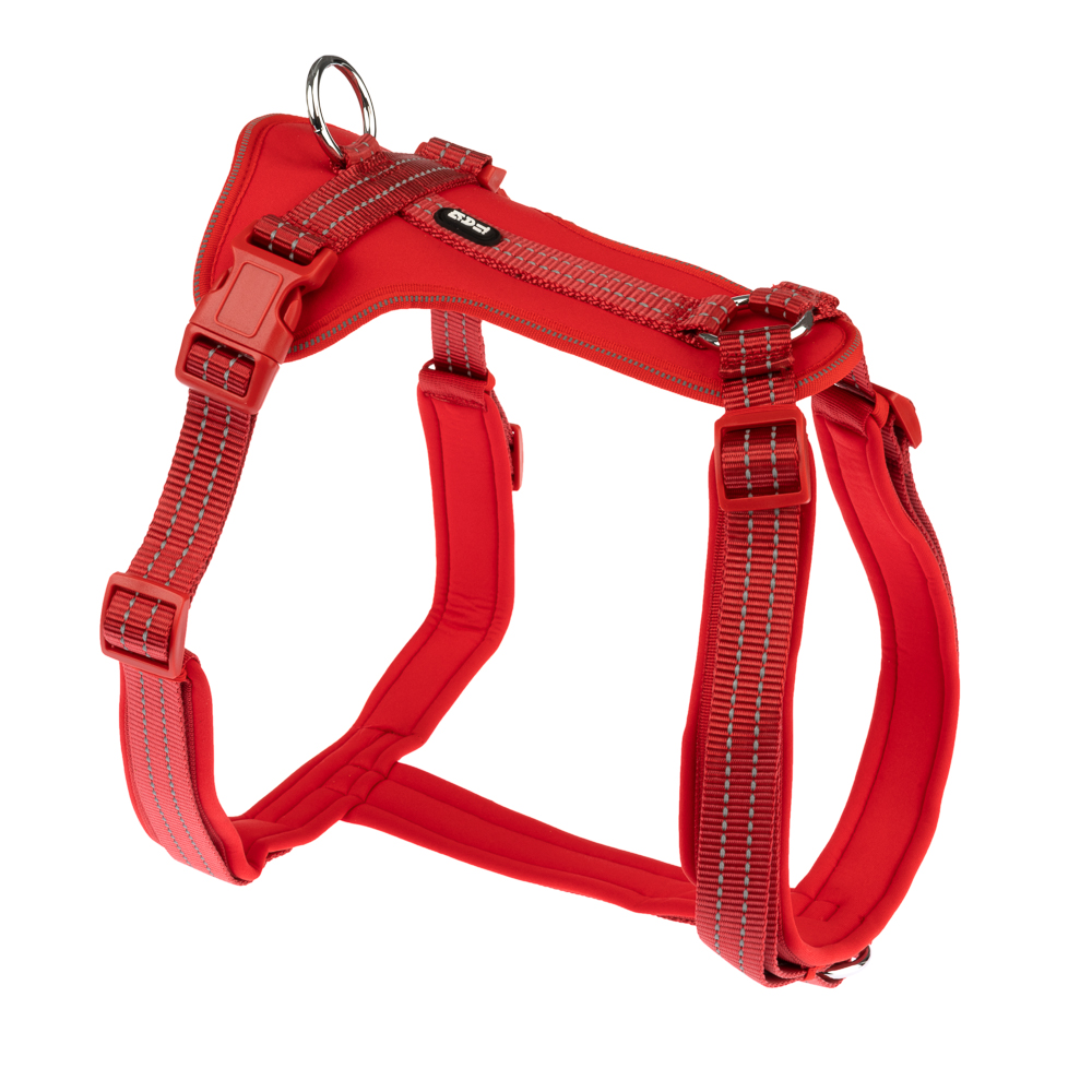Harnais TIAKI Néoprène, rouge pour chien - taille XL : tour de poitrail 62 - 110 cm