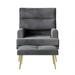 CraftPorch Modern Gold Legs Velvet Accent Chair with Ottoman