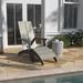 Modern All-Weather Dual Slat Adirondack Style Chair with Footrest