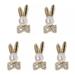 Hesroicy 5Pcs Rabbit Nail Decors Shining Paste Easily Three-dimensional DIY Zircon 2023 Bunny Year Bow Pendant Nail Charms for Girl