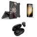 BC Armor Case for Galaxy S23 Ultra Bundle with Heavy Duty Belt Holster Case (Rose Tree Girl) Wireless Earbuds (2-Pack) Glass Screen Protectors