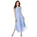 Plus Size Women's Sleeveless Burnout Gown by Roaman's in Pale Blue Burnout Blossom (Size 28 W)