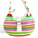 Coach Bags | Coach Hamptons F10702 Multicolor Stripes Hobo Medium Shoulder Bag White Leather | Color: Pink/White | Size: Os