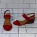 Tory Burch Shoes | $300 Tory Burch Wedged Sandal Mini Benton Red Suede Leather 8.5 | Color: Red | Size: 8.5