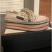 Gucci Shoes | Gucci Canvas Platform Espadrilles | Color: Cream/Red | Size: 8