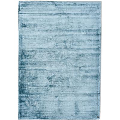 Teppich TOM TAILOR HOME "Shine uni" Gr. 2, blau (aquablau), B:85cm H:8mm L:155cm, Viskose, Teppiche, Handweb Teppich, 100% Viskose, handgewebt, mit elegantem Schimmer Image