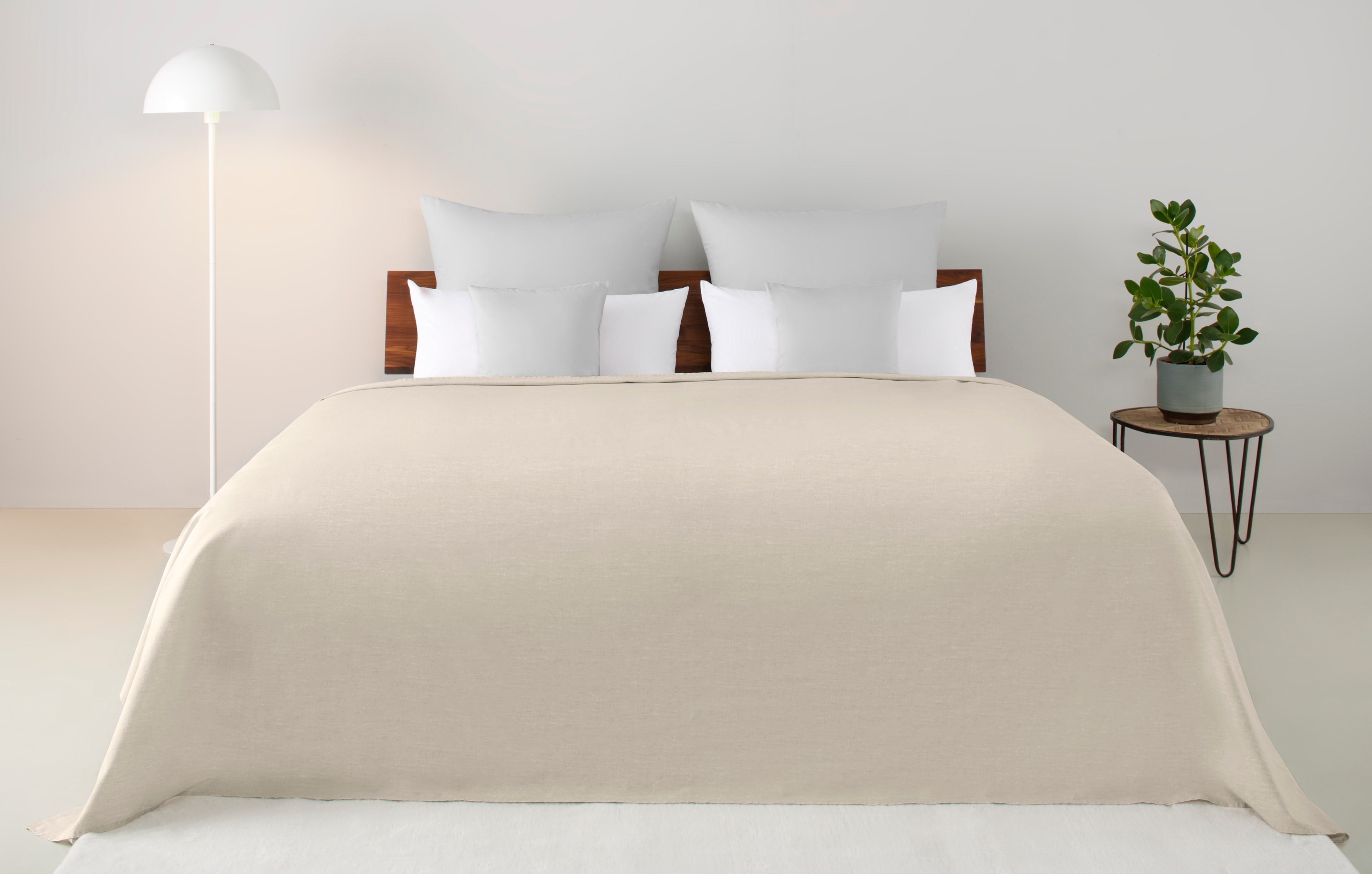 Tagesdecke HOME AFFAIRE "Melli Tagesdecke, Überwurf im Landhausstil, für Kinder und Erwachsene", beige (beige, meliert), B:140cm L:210cm, Baumwolle, Tagesdecken, leichter Bettüberwurf ohne Füllung, auch als Tischdecke verwendbar Image