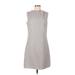 Michael Kors Collection Casual Dress - A-Line Crew Neck Sleeveless: Gray Print Dresses - Women's Size 8