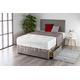 Home Furnishings UK Suede Divan Bed Set with a Orthopedic 12.5 Gauge Sprung Mattress and Matching Headboard (No Drawers) (5FT King Size, Grey)