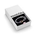 Pandora ME Heart Link Chain Bracelet In Two-Tone 14K Gold-Plated And Sterling Silver For Medallion Charms, Size 17.5, With Gift Box