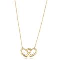 14k Yellow Gold Double Heart Necklace (17 inch)