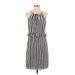 Ann Taylor LOFT Casual Dress - Popover: Black Stripes Dresses - Women's Size 2