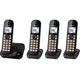 PANASONIC KX-TGC464EB Cordless Phone - Quad Handsets , Black