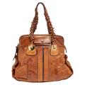 Chloe Brown Leather Heloise Large Satchel, Brown