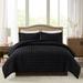 3 Piece Tufted Dot Comforter Set Queen Black