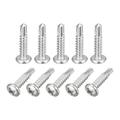 #12 x 1 Self Drilling Screws 10 Pack Phillips Pan Head Self Tapping Screws