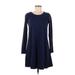 Shein Casual Dress - A-Line: Blue Solid Dresses - Women's Size Small
