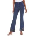 Plus Size Women's Batik Embroidered Bootcut Jean by Denim 24/7 in Multi Batik Embroidery (Size 18 W)