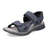 Sandale RIEKER, Herren, Gr. 46, blau (blau, schwarz), Lederimitat, Textil, sportlich, Schuhe, Sommerschuh, Klettschuh, Outdoorsandale, in Trekking-Optik, Topseller