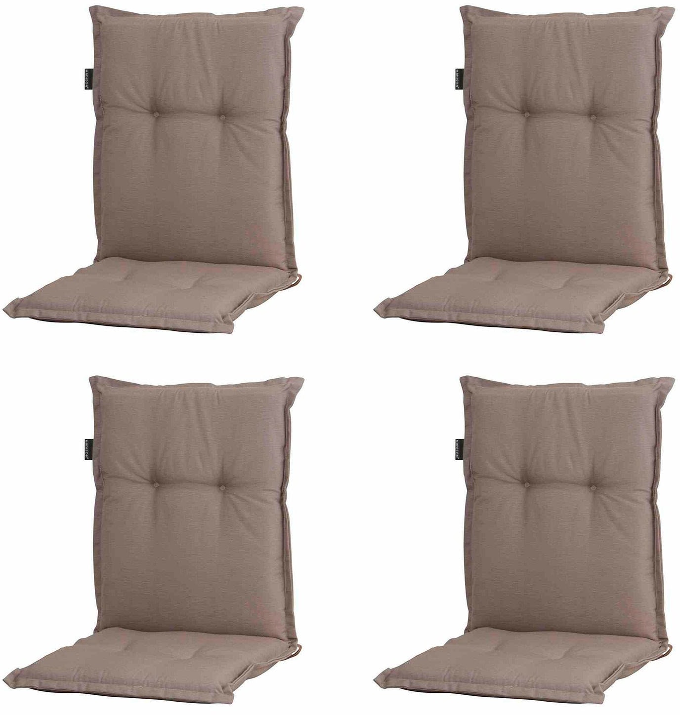 Sesselauflage MADISON "Panama", grau (taupe), B:50cm H:8cm T:105cm, Obermaterial: 50% Baumwolle, 50% Polyester, Polsterauflagen, für Niederlehner/Stapelsessel