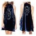 Free People Dresses | Free People Jill’s Sequin Swing Velvet Dress | Color: Blue | Size: Xs