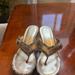 Coach Shoes | Coach Wedge Flip Flops . Good Condition . Size 8 . Brown /Gold | Color: Brown | Size: 8