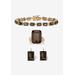 Women's 41.25 Tcw Genuine Smoky Quartz Gold-Plated Earring, Bracelet & Ring Set by PalmBeach Jewelry in Brown (Size 8)