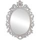 SIMON'S SHOP Oval Mirror Shabby Chic Decorative Mirrors for Wall, 18.3 x 13 inches, Distressed White, Rustic Decor