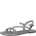 Tamaris Damen Sandaletten, Frauen Sandalen,TOUCHit-Fußbett,sommersandalen,bequem,flach,sommerschuhe,freizeitschuhe,SILVER GLAM,37 EU