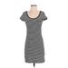 H&M Casual Dress - Shift Scoop Neck Short sleeves: Black Color Block Dresses - Women's Size Small