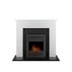 Adam Fires & Fireplaces Chessington Fireplace In White & Black With Eclipse Black Electric Fire