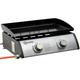 Outsunny Gas Plancha Barbecue Grill 6kW Portable Tabletop Gas BBQ w/ 2 Burners, Non-stick Hotplate, Drain Hole and Grease Collection Box