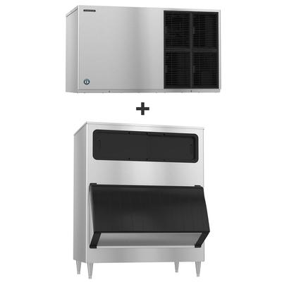 Hoshizaki KM-1601SAJ/B-1150SS 1513 lb KM Series Crescent Cube Commercial Ice Machine w/ Bin - 1148 lb Storage, Air Cooled, 208-230v, Stainless Steel